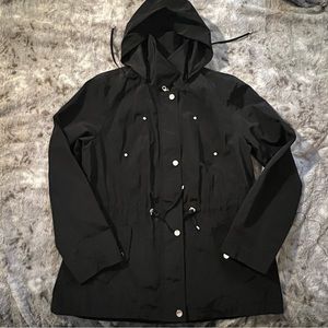Charter club black medium raincoat